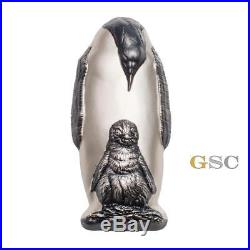 Cook Islands 2018 20$ Emperor Penguin 3d body shape. 999 fine silver coin