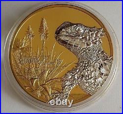 Cook Islands 2018 5$ Shades of Nature SUNGAZER LIZARD Proof Gilded Silver Coin
