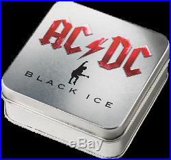 Cook Islands 2018 AC/DC Black Ice, 2oz Proof Silver Coin Mintage 999 pcs