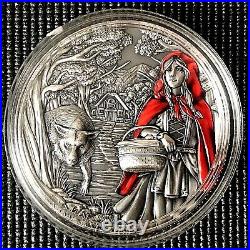 Cook Islands 2019 $20 LITTLE RED RIDING HOOD 3 Oz Silver Coin