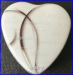 Cook Islands 2019 Happy Valentine's Day Swarovski Heart Shape Silver Coin