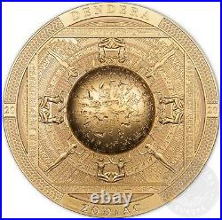 Cook Islands 2020 Arqueology Symbolism Dendera Zodiac Gilded 3 oz silver coin