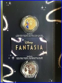 Cook Islands 2020 Fantasia Disney Coloured 25 Cents Silver Plated 14 Coins Set