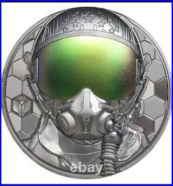 Cook Islands 2020 Fighter Pilot Silver coin Real Heroes Silver Coin 3oz