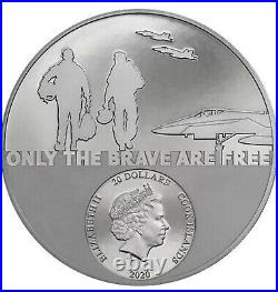 Cook Islands 2020 Fighter Pilot Silver coin Real Heroes Silver Coin 3oz