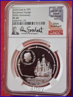 Cook Islands 2020 S$5 Silver Mayflower Voyage NGC PL 69 400th Anniversary #4420