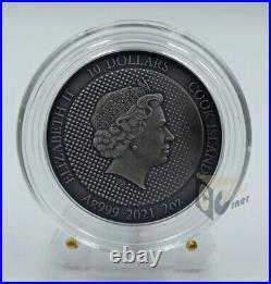 Cook Islands 2021 Batman 2 Oz High Relief Antique Finish Silver Coin Cook Islands 2021 Batman 2 Oz High Relief Antique Finish Silver Coin