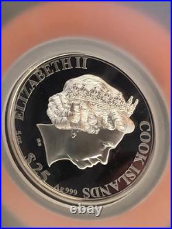 Cook Islands 2021 OX $25 Mother of Pearl Lunar Year 5oz Silver Proof Coin