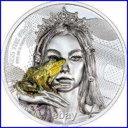 Cook Islands 2023 $10 KISS THE FROG Eye of a Fairytale 2 Oz Silver Coin