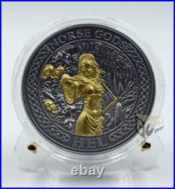 Cook Islands 2023 Hel Norse Gods 2 Oz High Relief Antique Silver Coin