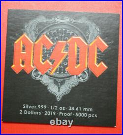Cook Islands 2 Dollars 2019 Silber Proof #F3598 AC/DC For those about to Rock