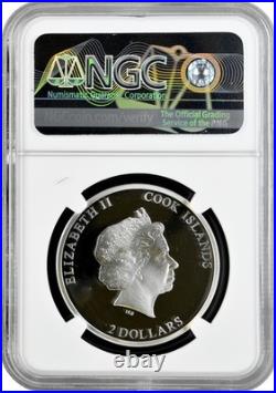 Cook Islands 2 dollars 2014, NGC PF69 UC, World of Hunting Hare silver coin