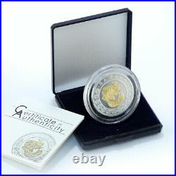Cook Islands 2 dollars Goldfish good luck gold plated silver coin 2010