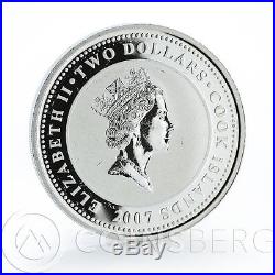 Cook Islands 2 dollars Sherlock Holmes Adventures Coloured Silver Coin 2007