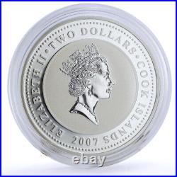 Cook Islands 2 dollars Sherlock Holmes Sign of Four colored silver coin 2007