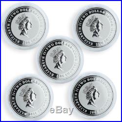 Cook Islands 2 dollars set of 5 coins Speed Jets 1930's Racers silver coin 2006