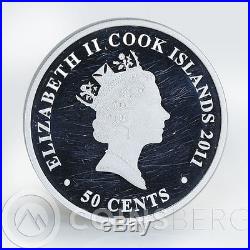 Cook Islands 50 cents Doves Forever Love silver proof coin 2011