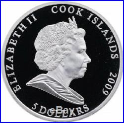 Cook Islands 5$ 2009 Set 10 coins Astronomy Silver. 999