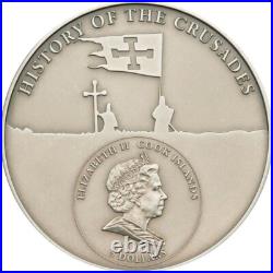 Cook Islands 5$ 2009 Silver AF 1st Crusades Godfrey of Bouillon