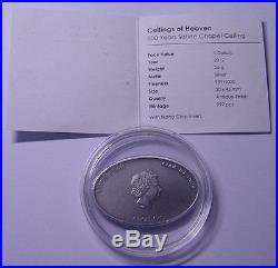 Cook Islands $5 Ceilings of Heaven-Nano Sistine Chapel Ceiling 2012 Silver coin