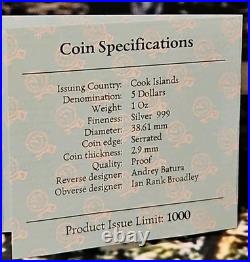 Cook Islands 5 Dollar 1 oz Silver Proof Adventures of Buratino Coin 2012