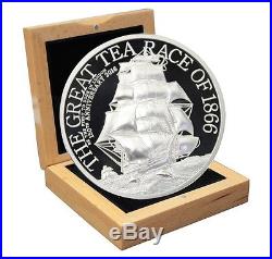 Cook Islands $5 Dollars, 1 oz. Silver Proof Coin, 2016, Anniv of the Great Tea Race