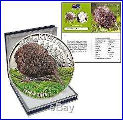Cook Islands $5 Dollars, 31 g Silver Proof Coin, 2014, Color Relief Flightless Bird