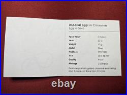 Cook Islands 5$ Imperial Eggs in Cloisonne (Egg In Gold) Cook Islands 5$ Imperial Eggs in Cloisonne (Egg In Gold)
