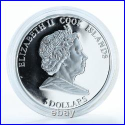 Cook Islands 5 $ Kiev Pechersk Lavra 12 Wonders of Ukraine silver coin 2009
