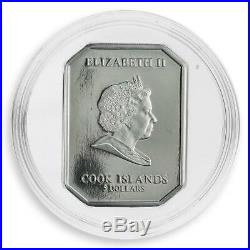 Cook Islands, $5, Vatican Art Laokoon, Swarovski crystals, silver coin, 2011