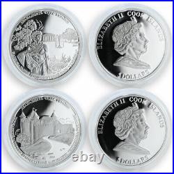 Cook Islands 5 dollars 12 coins Set 12 Wonders of Ukraine silver proof 2009