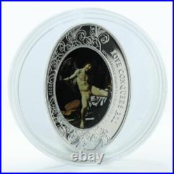 Cook Islands 5 dollars Angels Amor Victorious Caravaggio color silver coin 2012