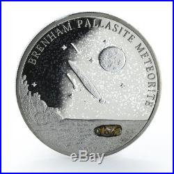Cook Islands 5 dollars Brenham Pallasite Meteorite silver coin 2007