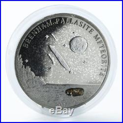 Cook Islands 5 dollars Brenham Pallasite Meteorite silver coin 2007