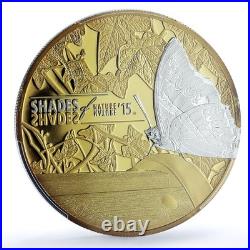 Cook Islands 5 dollars Butterfly KM-1696 Shades Nature PR 70 PCGS Ag coin 2015