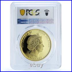 Cook Islands 5 dollars Butterfly KM-1696 Shades Nature PR 70 PCGS Ag coin 2015