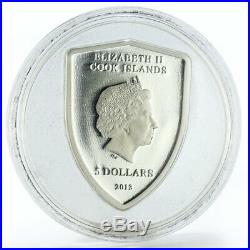 Cook Islands 5 dollars Ferrari Shield car colored silver coin 2013