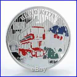 Cook Islands 5 dollars Hello Kitty London Bus silver coin 2009