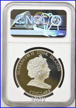 Cook Islands 5 dollars Knights Round Table Lancelot silver coin 2009 NGC PF 67