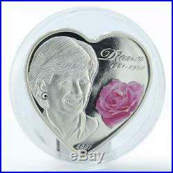 Cook Islands 5 dollars Princess Diana (1961-1997) rose silver coin 2007