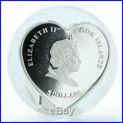 Cook Islands 5 dollars Princess Diana (1961-1997) rose silver coin 2007