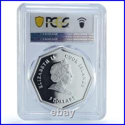 Cook Islands 5 dollars Saint George Dragon Gilt PR 69 PCGS silver coin 2009