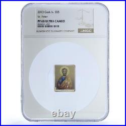 Cook Islands 5 dollars St. Peter KM-2087 Religion PF 68 NGC silver coin 2013