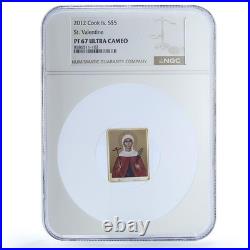 Cook Islands 5 dollars St. Valentina KM-2003 Religion PF 67 NGC silver coin 2012