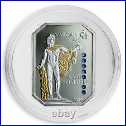 Cook Islands 5 dollars Vatican Art Apollo Belvedere silver coin 2009