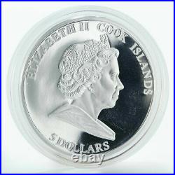 Cook Islands 5 dollars Year of Ox Lunar Calendar gilded silver coin 2009
