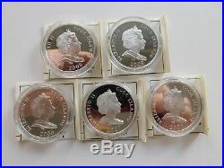 Cook Islands 5 x 10 Dollars 2006-2008 Lot 5 Silber Skulpturmünzen +5 Zfk pp(1)