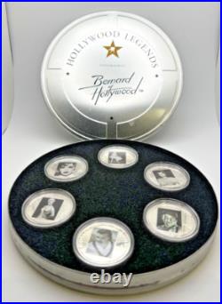Cook Islands Hollywood Legends 6 Silver Coin Marilyn Sophia Taylor Dean Bernard