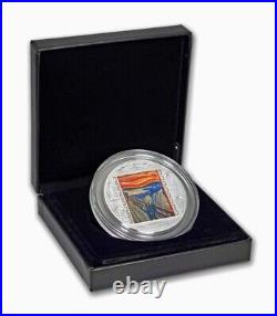 Cook Islands Masterpieces of Art THE SCREAM 3oz. 999 Colorized Proof Silver Coin