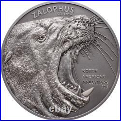 Cook Islands, North American Predator, Sea Lion 2oz silver coin (2016) (10 NZ$)